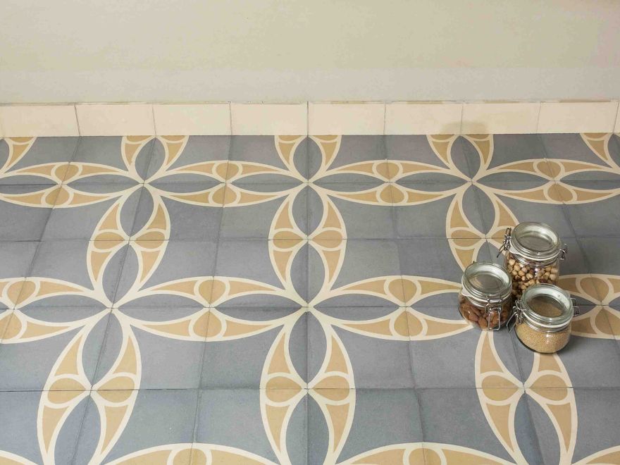 BUTTERFLY mustard yellow - Morocco pearl - dark grey