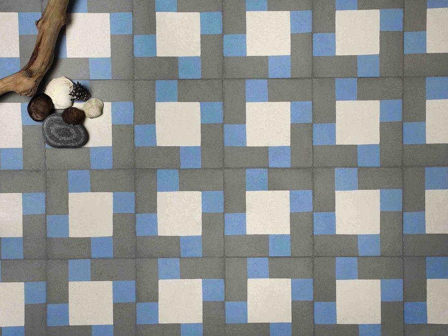 INCA  blu oceano - bianco avorio - grigio fumo