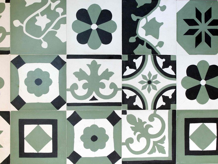 Patchwork cement tiles