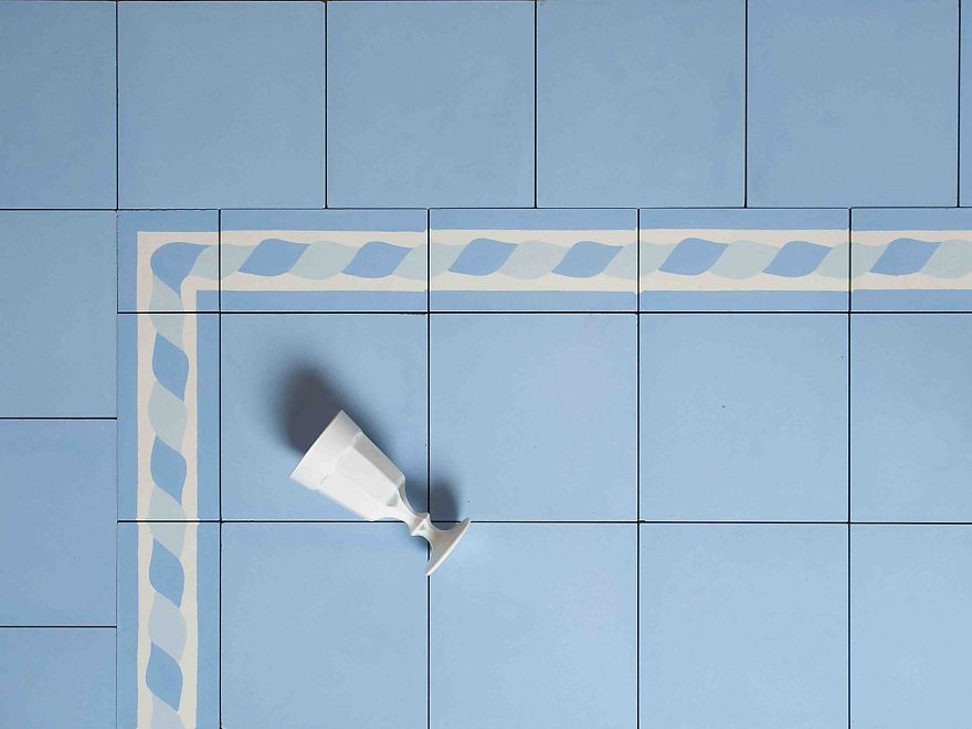 SCOTTA bianco avorio - blu oceano