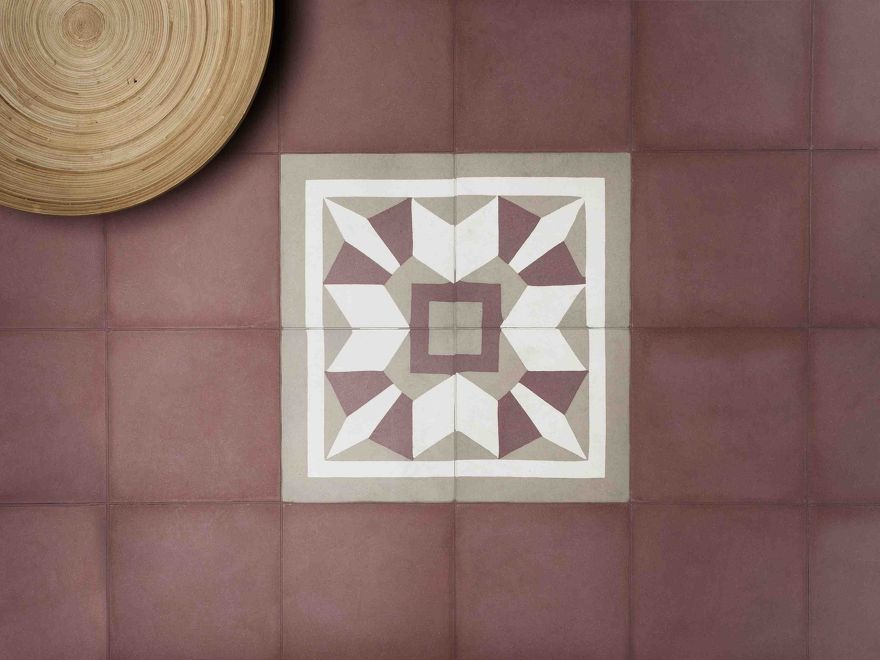 TRAPEZO rosso antico - bianco avorio - grigio antico