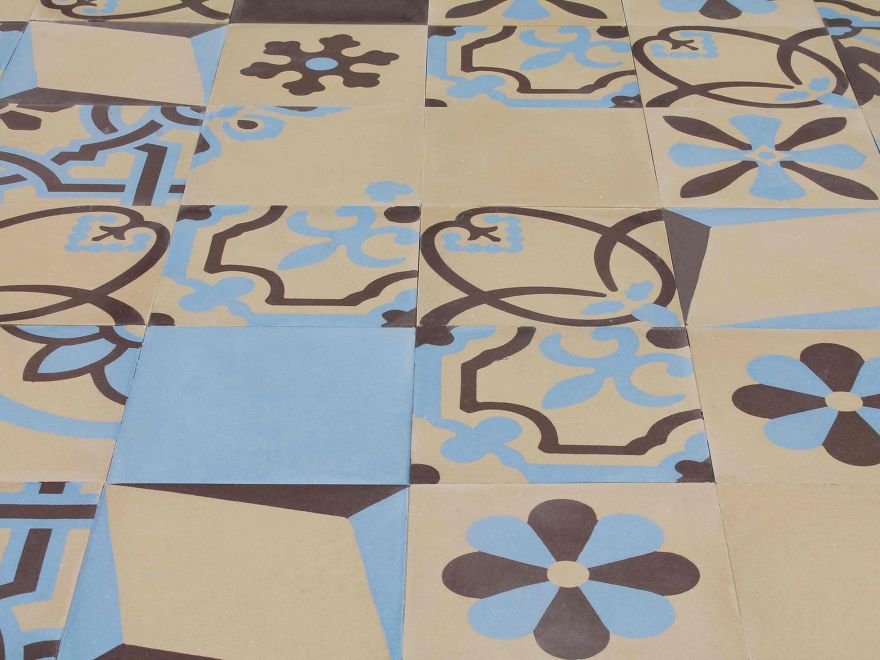 Patchwork cementine Perla & Azzurro & Marrone