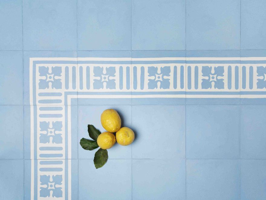 QUADRIFOGLIO blu oceano - bianco avorio